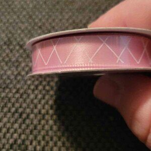 Pink with white Crafting Ribbon New